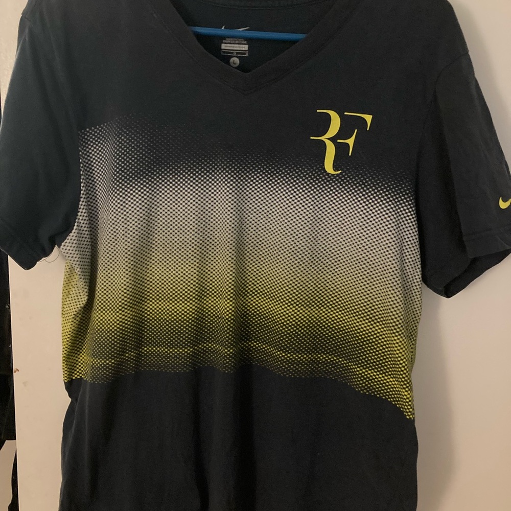 Federer vintage tennis v-neck shirt.